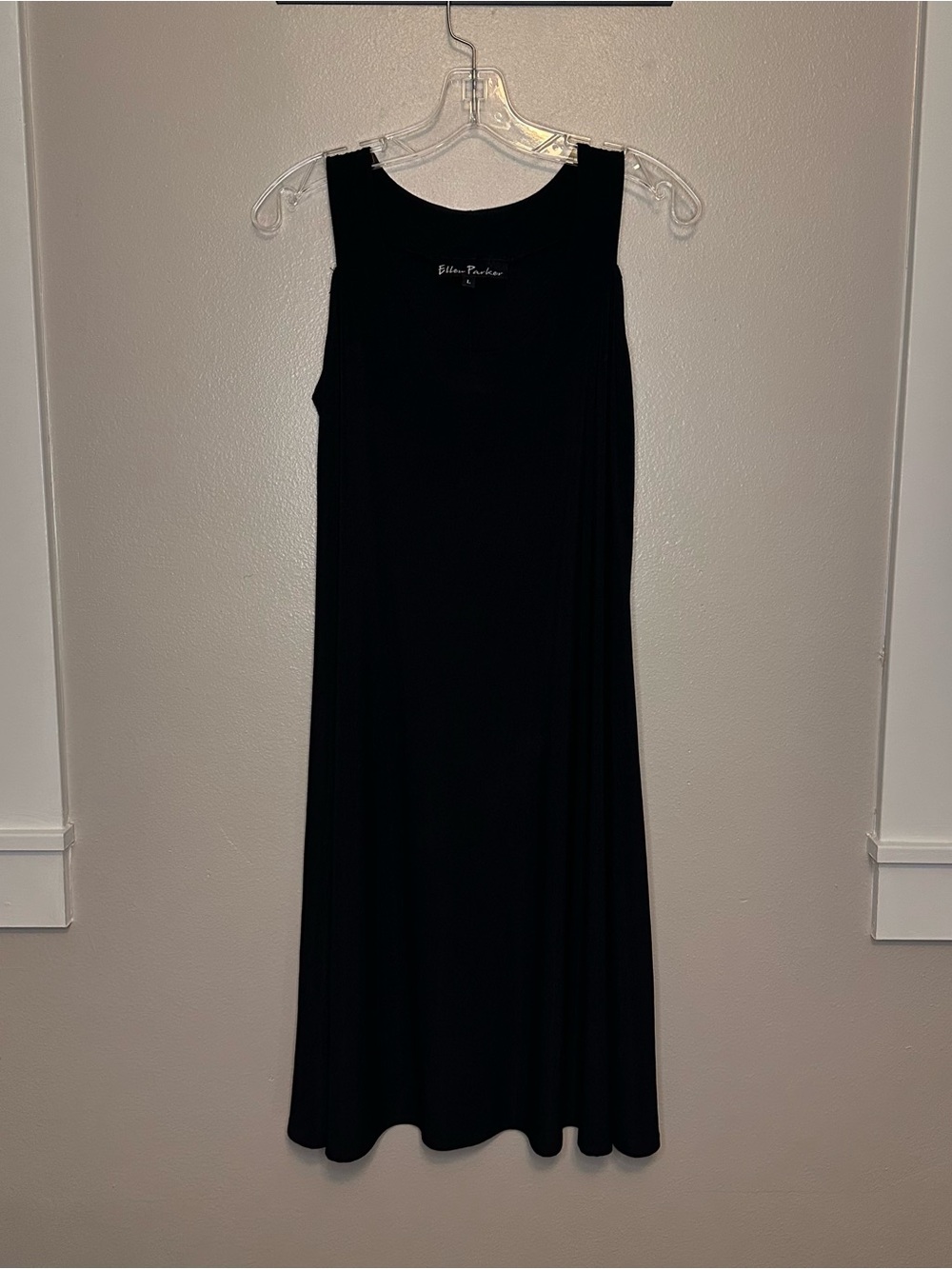 Black Sleeveless Midi Dress by Ellen Parker